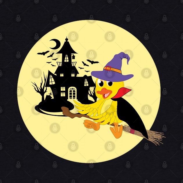 Flying Duck Witch by Miozoto_Design